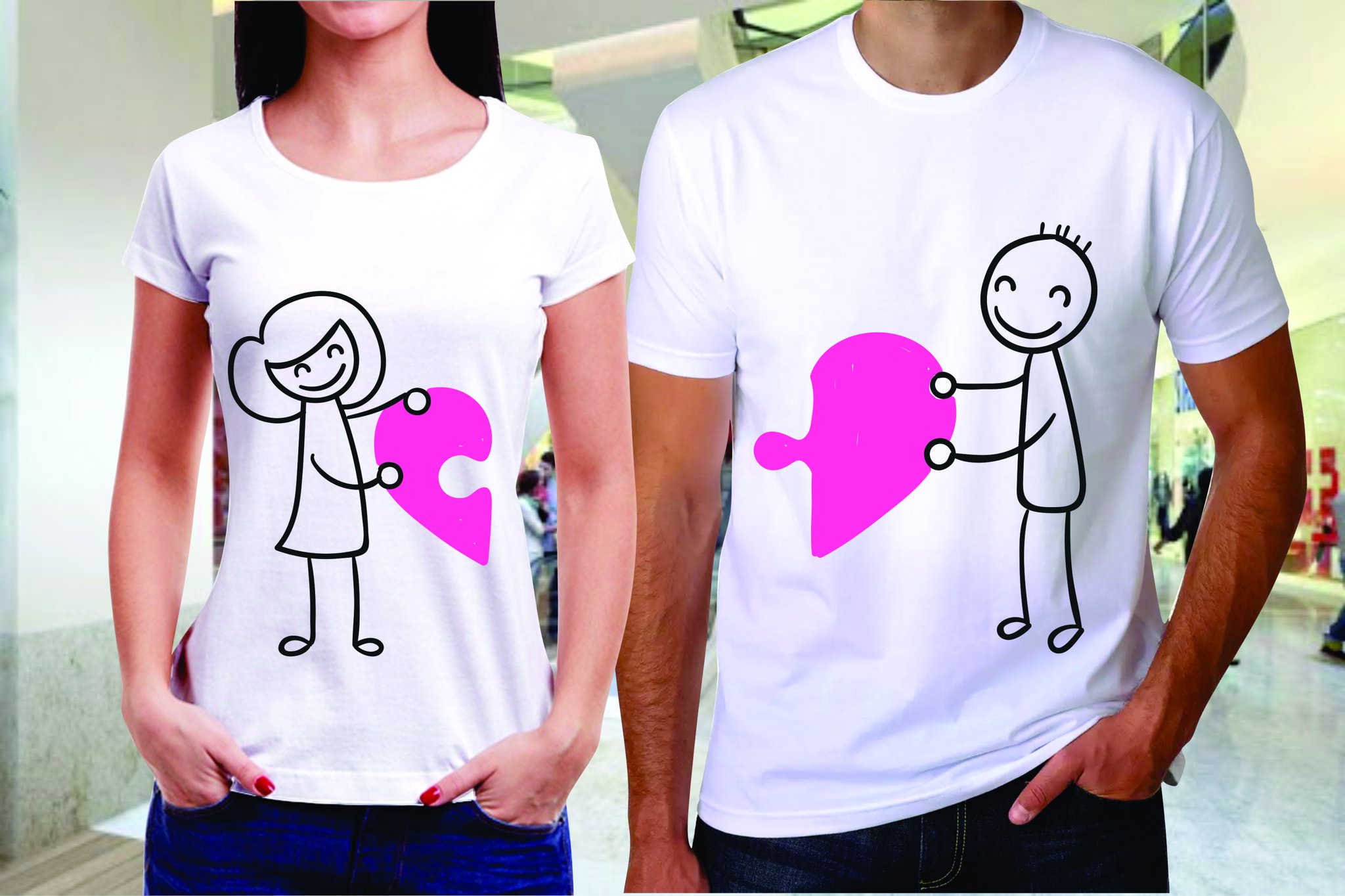 Imagem de Camiseta casal - Peça Quebra Cabeça